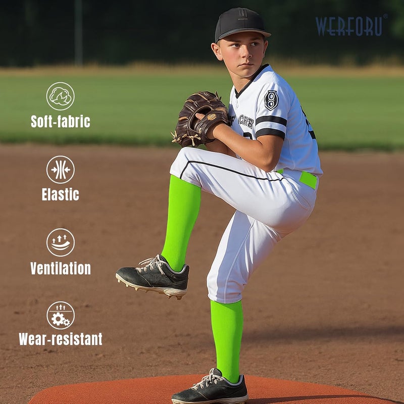 Werforu Baseball Socks and Non-Metal Nickel-Free Belt-Adjustable Belt with Non-allergic Plastic Buckle Softball Socks for kid - Image 5